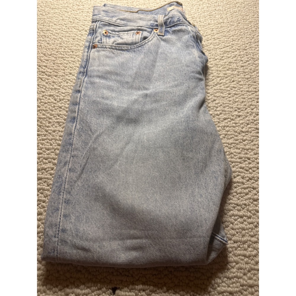 Levi's Premium Wedgie Straight Jeans Light Wash Blue 27 High Rise Button Fly
